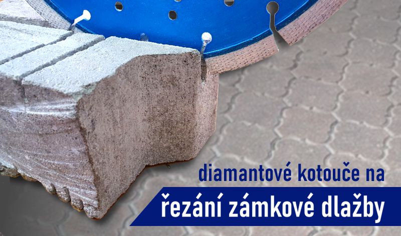 řezání zámkové dlažby diamantovým kotoučem